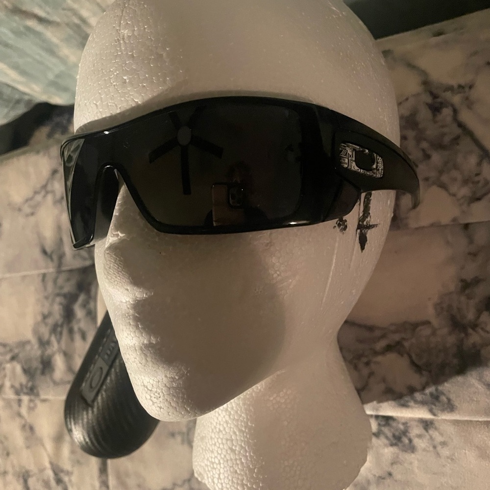 Oakley Glossy Black Wrap Sunglasses